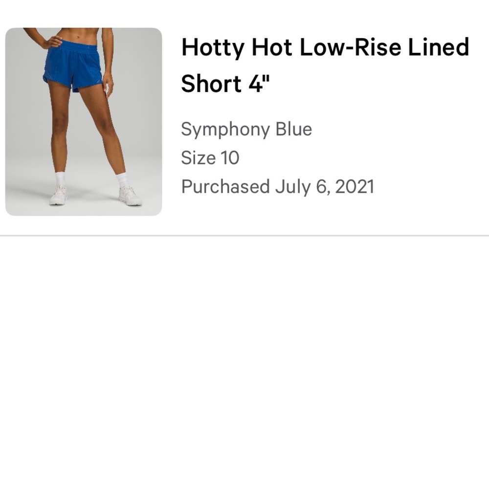 Lululemon Hotty-Hot Low-Rise Lined 4inch - Picture 4 of 4